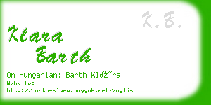 klara barth business card